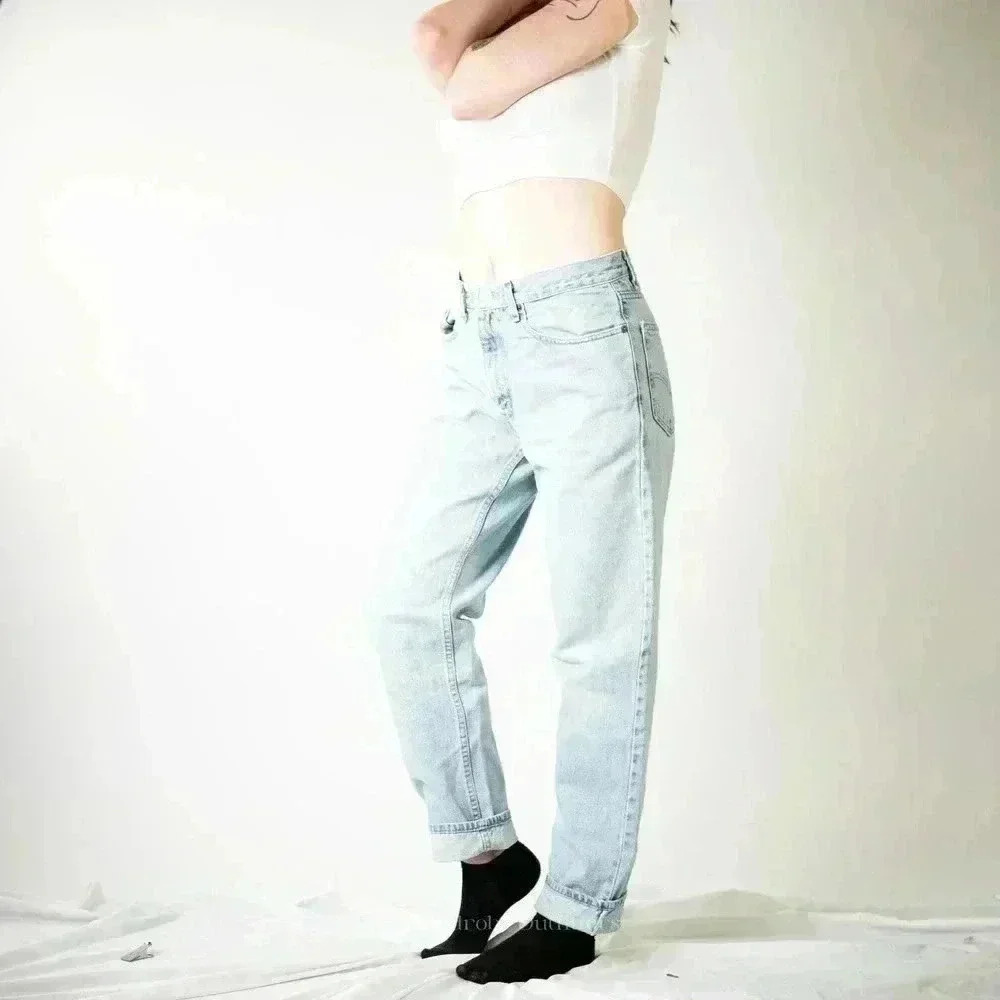 True Vintage 90s Levi 550s Faded Distressed Stonewash Denim Jeans - Picture 3 of 12